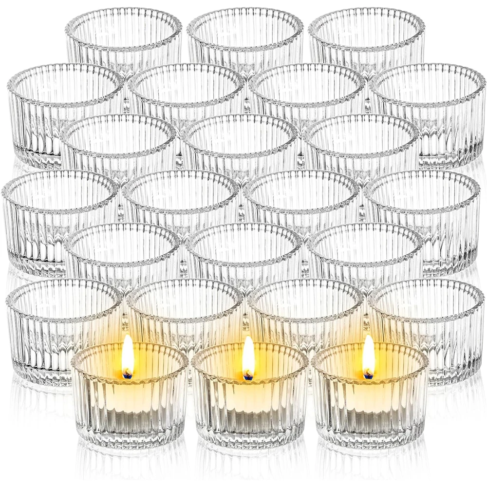 Candle Glass Supplies - 6/12pcs Clear Tealight Candle Holders, Glass