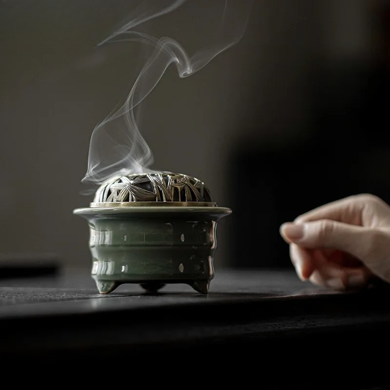 Candle Glass Supplies - Yue Kiln Celadon Incense Holder Elegant
