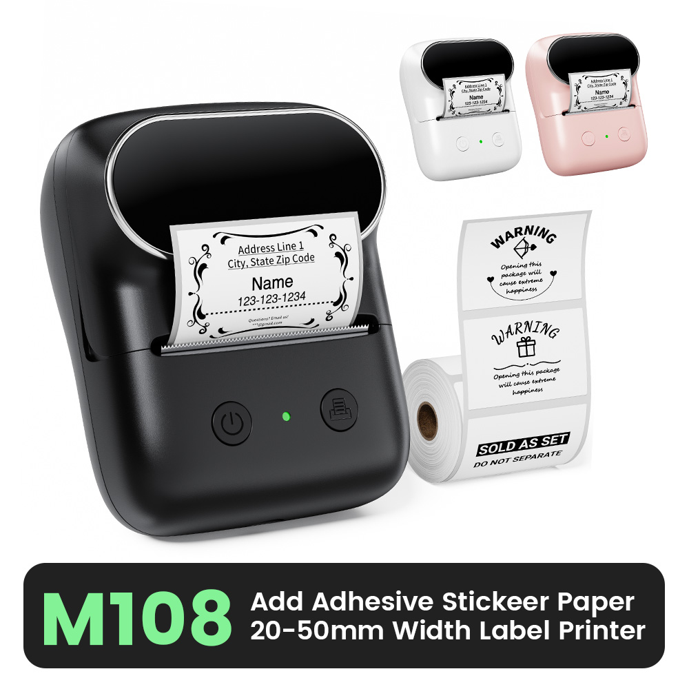 Sticker Label Template - M108 Wireless Bluetooth Label Printer,Thermal Label
