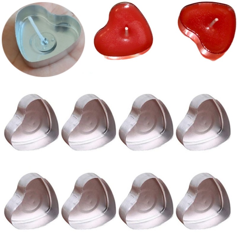 100 Sets Heart shaped Empty Al - đánh giá và giá Candle Supplies Tins