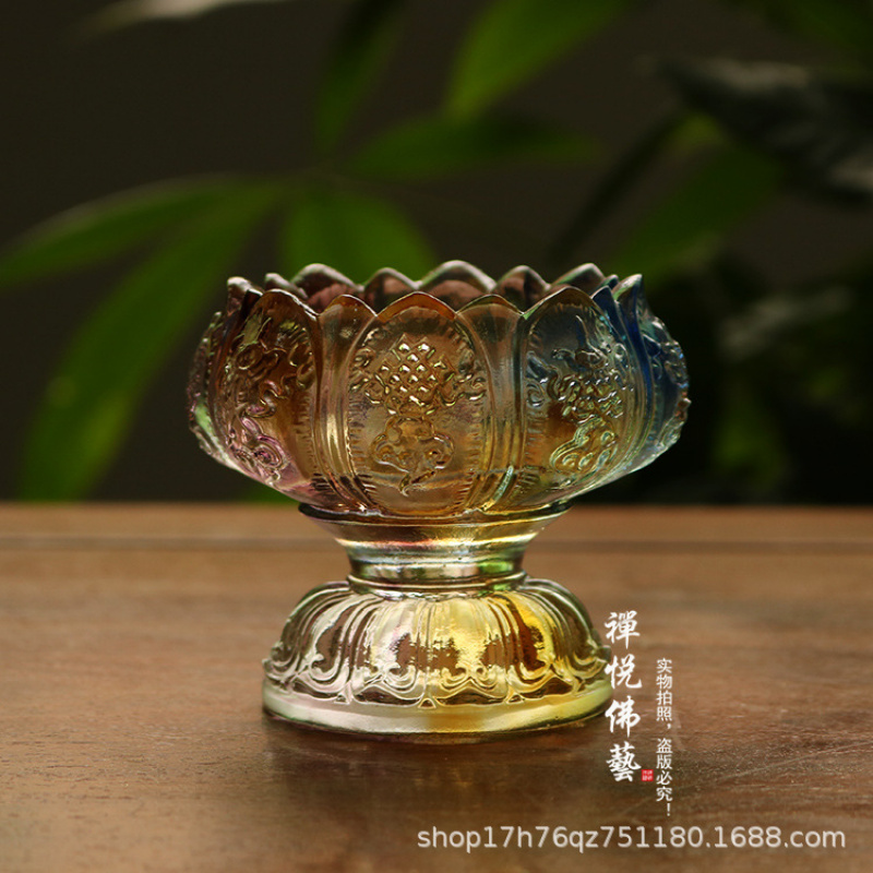 Glass Wealth Lotus Eight Auspi - đánh giá và giá Candle Glass Supplies
