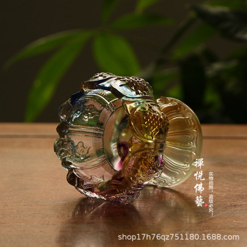Glass Wealth Lotus Eight Auspi - đánh giá và giá Candle Glass Supplies