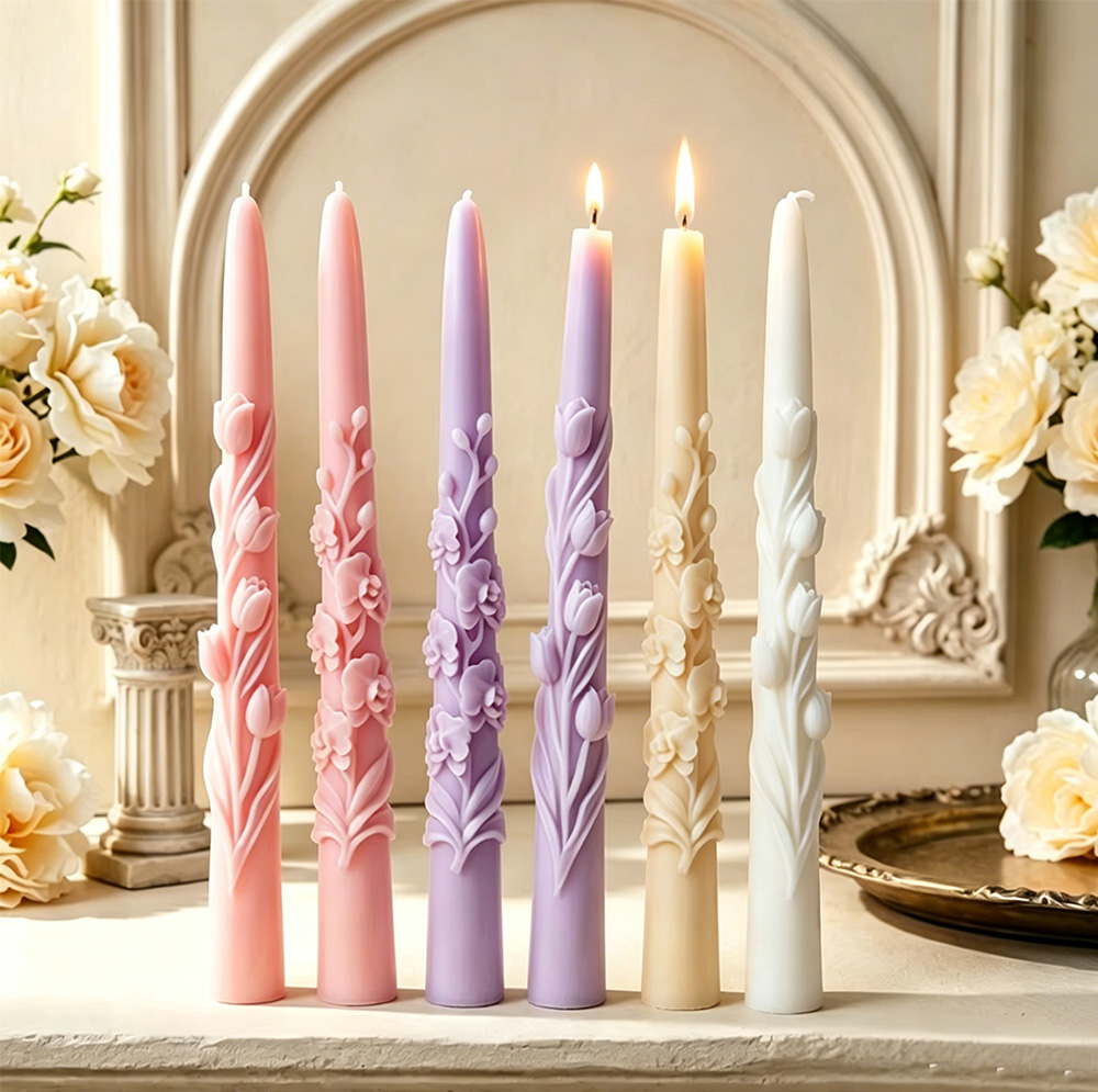 Long Pole Flower Taper Candle  - đánh giá và giá Candle Supplies Tins