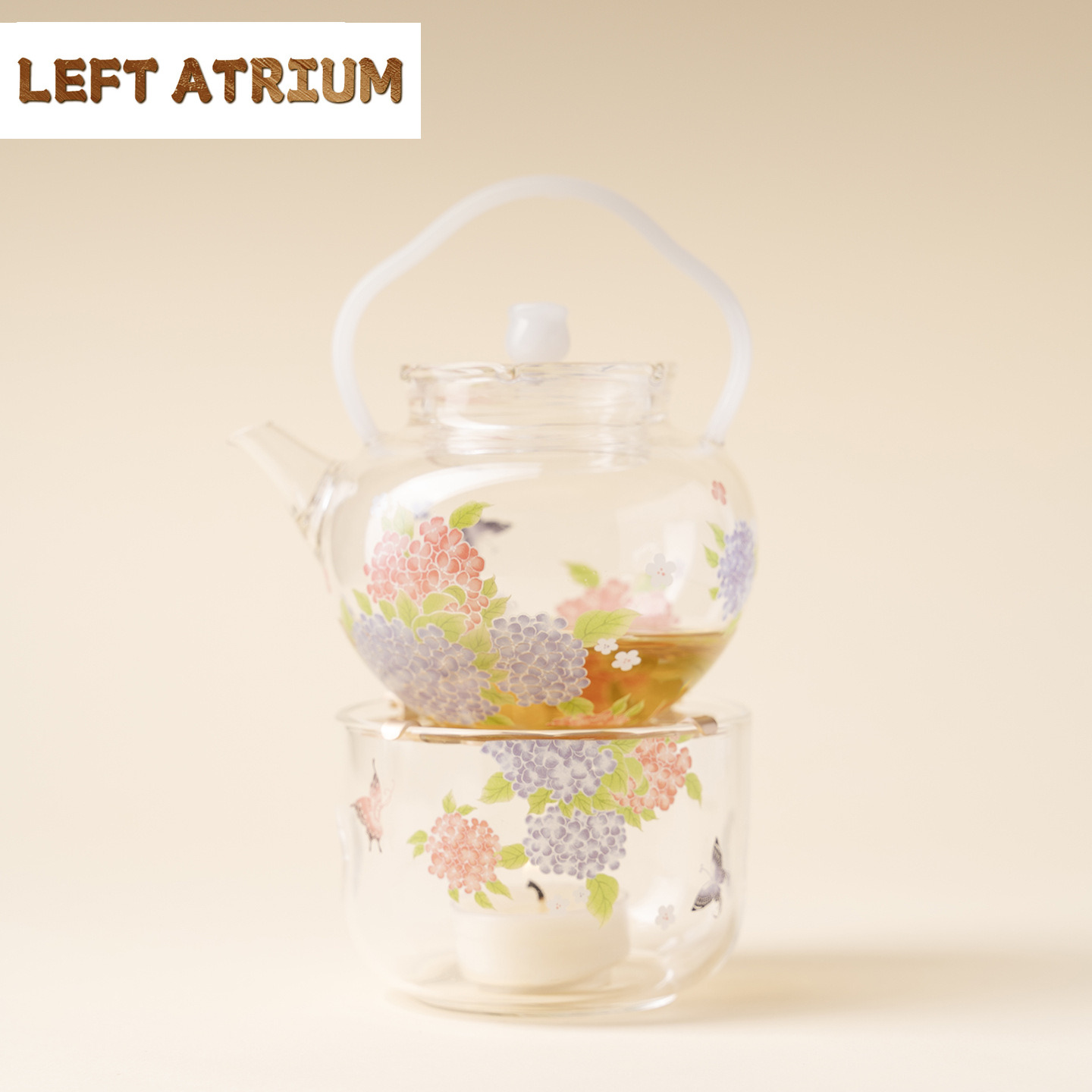 Hydrangea Butterfly Glass Tea  - đánh giá và giá Candle Glass Supplies