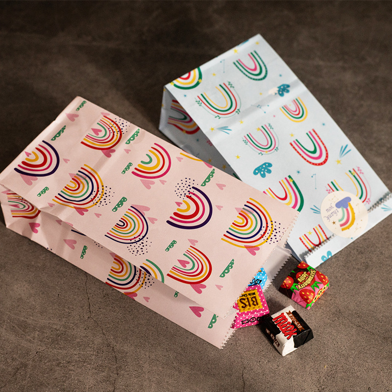 Small Paper Bags Rainbow Print - đánh giá và giá Kraft Paper Box
