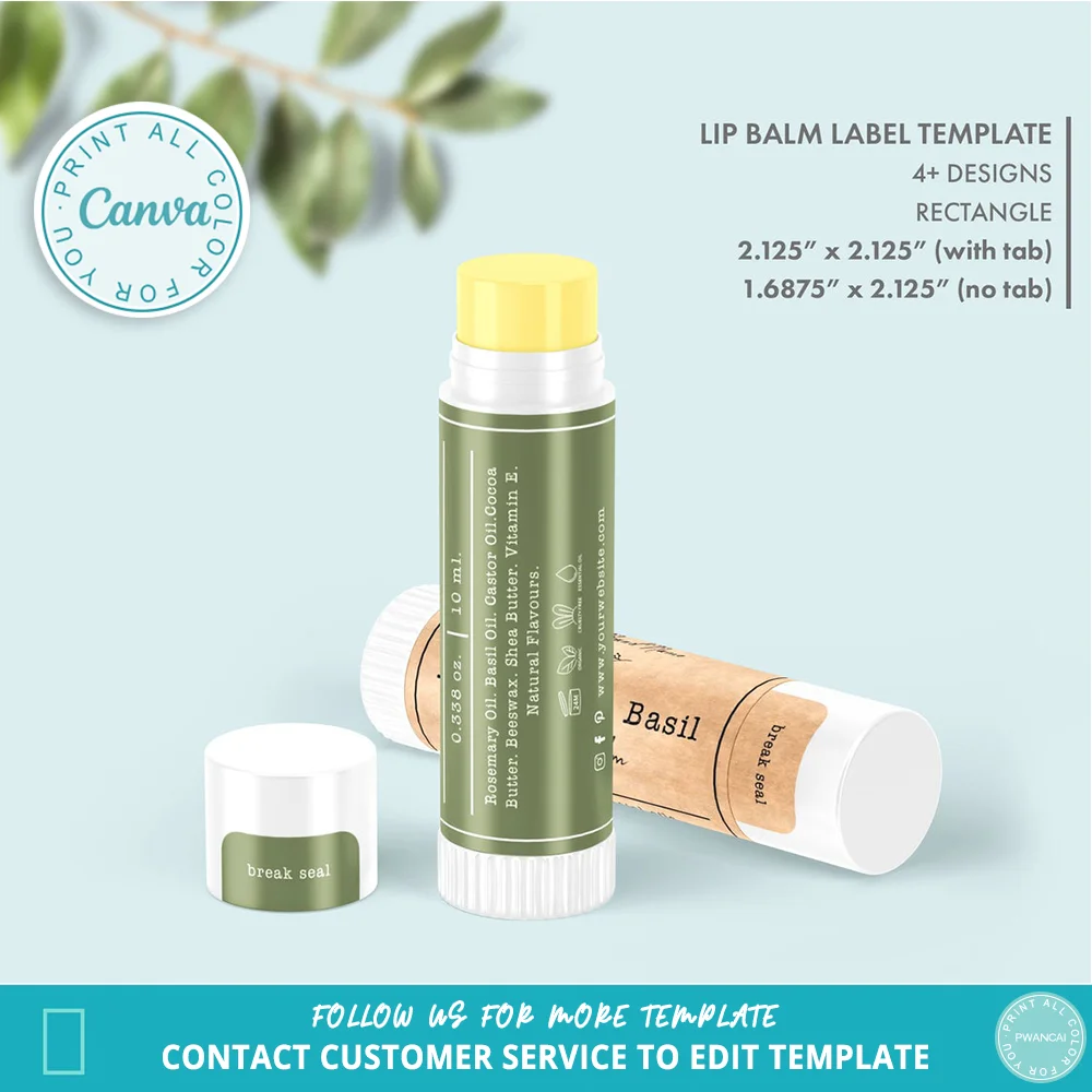 Minimalist Botanical Lip Balm  - đánh giá và giá Sticker Label Template