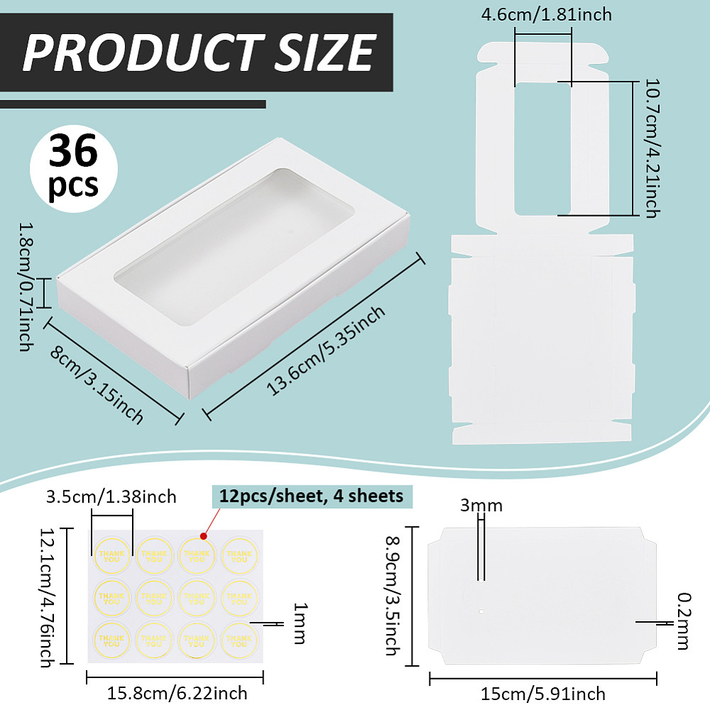 36Pcs Rectangle Kraft Paper St - đánh giá và giá Kraft Paper Box