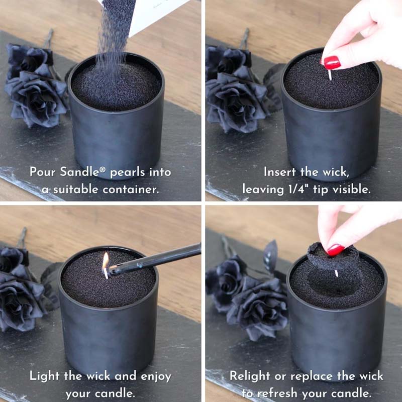Black Candle Sand with Wick, 2 - đánh giá và giá Candle Supplies Tins