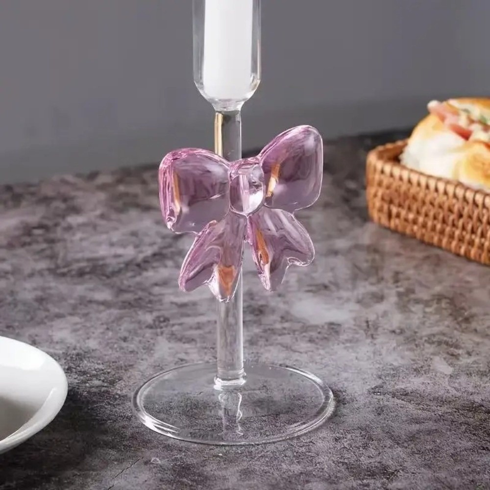 Clear Bow Candle Holder Tall G - đánh giá và giá Candle Glass Supplies