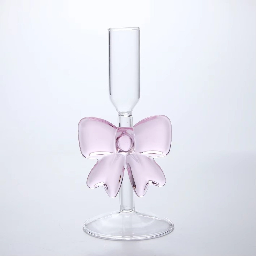 Clear Bow Candle Holder Tall G - đánh giá và giá Candle Glass Supplies