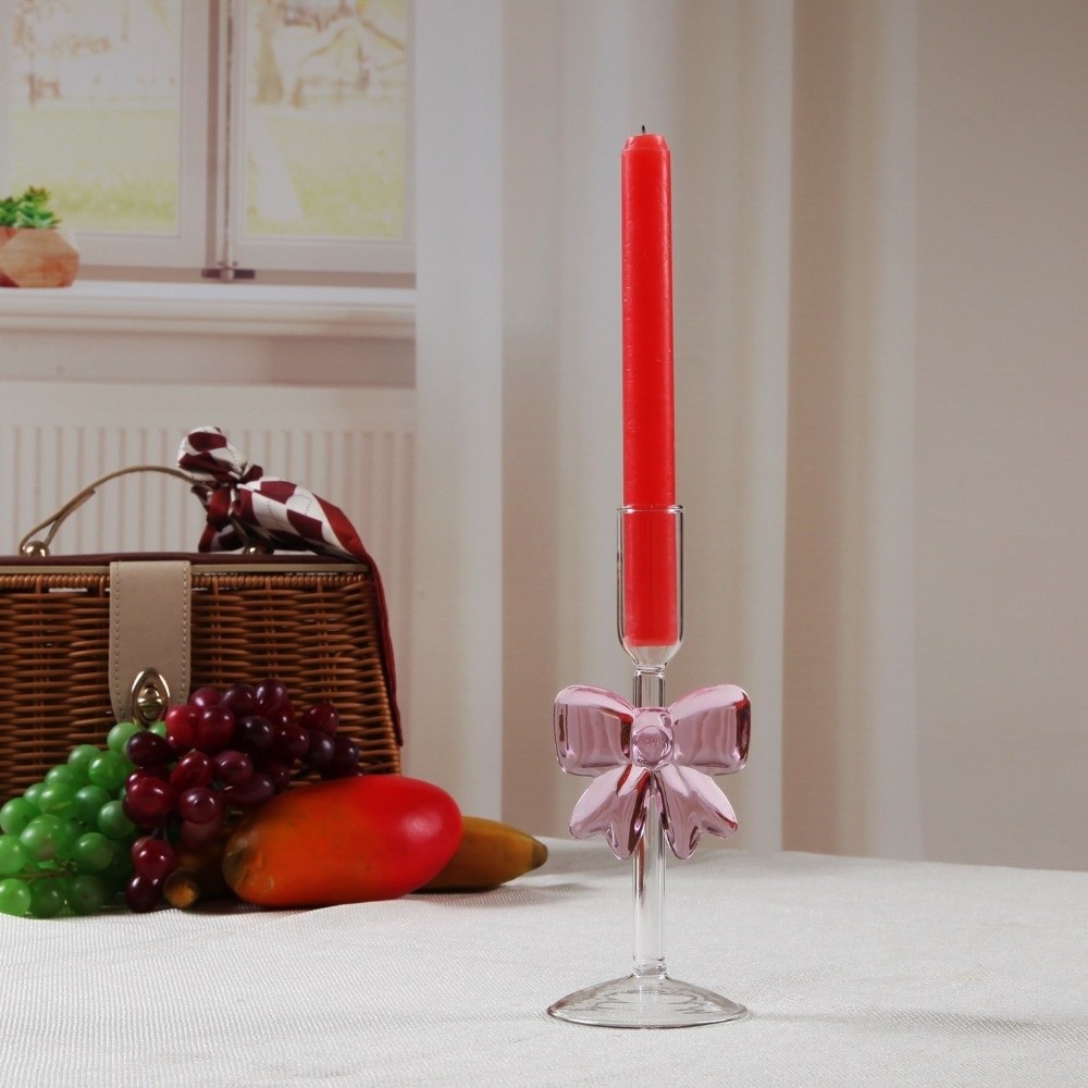 Clear Bow Candle Holder Tall G - đánh giá và giá Candle Glass Supplies